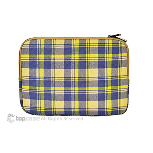 Blue and White Plaid Pattern Laptop Bag Case Sleeve Briefcase Computer Organizer for Women Men 13 